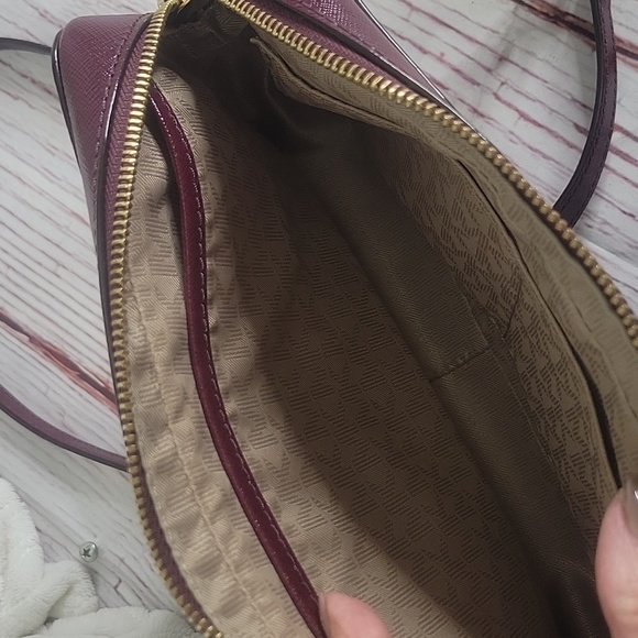 Michael Kors Women's Burgundy Crossbody Bag - Picture 7 of 8